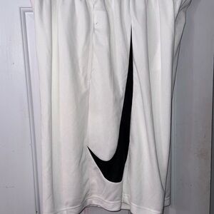 Nike White Shorts with Black Logo